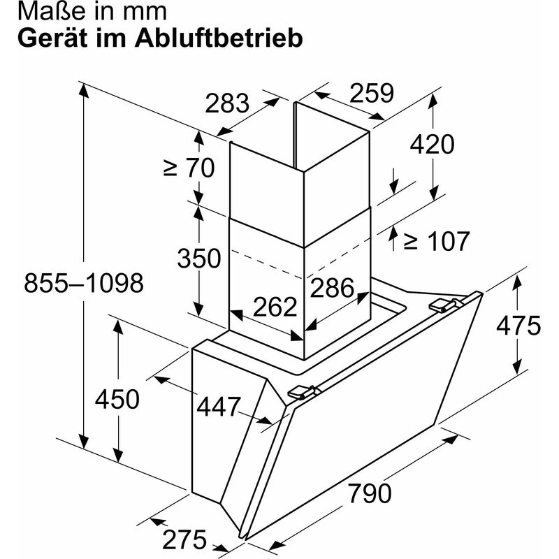 Constructa-Neff - Dunstabzugshaube Schrägesse D88IAN2S0 3 Stufen + 1 Intens
