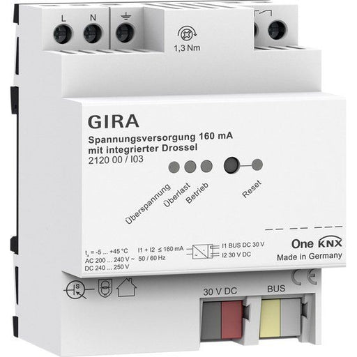Gira - Bussystem-Spannungsversorgung KNX-Spannungsversorgung 212000 160mA Drossel REG
