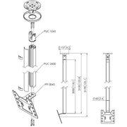 Vogels - Halterung für Audio-/Videosysteme Einzelprofil VESA 200x200 CT243022 si Connect-It,300cm
