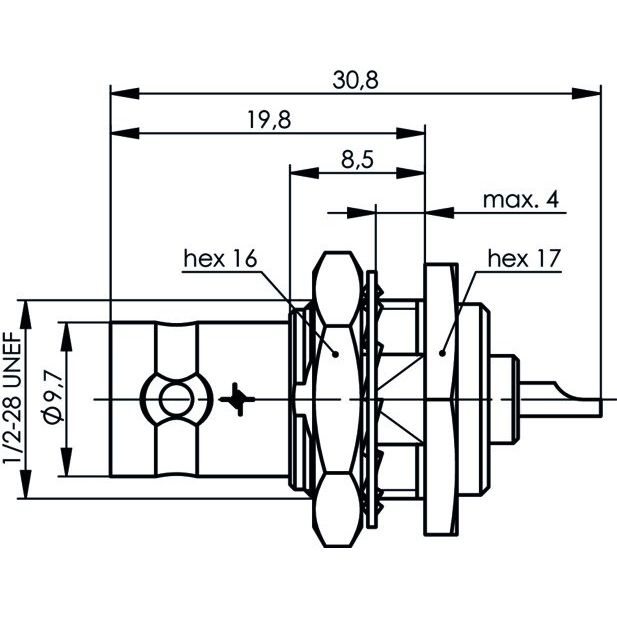 Telegärtner - Koax-Steckverbinder BNC-Einbaubuchse 100023540 75Ohm löt − 5 Stück