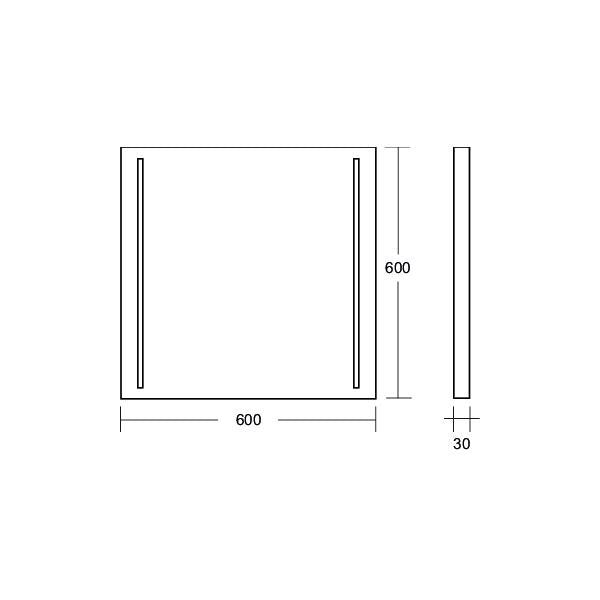 Brumberg Leuchten - Decken-/Wandleuchte LED-Kristallglasspiegel 58321003 3000K