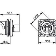 Telegärtner - Modularer Steckverbinder STX V1 Flanschset 100007415 RJ45 Coupler Cat6 M