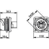 Telegärtner - Modularer Steckverbinder STX V1 Flanschset 100007415 RJ45 Coupler Cat6 M
