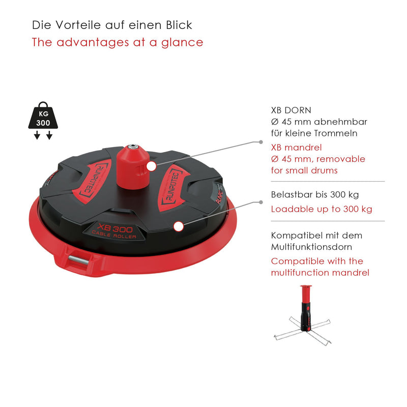 Runpotec - Kabeltrommelabroller X BOARD ProfiKabelabroller 10137 XB 300