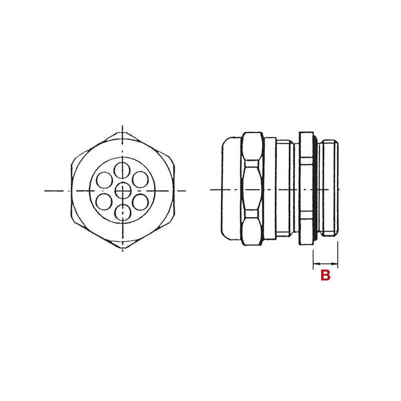 Plica - Kabelverschraubung 905351327 M32 4x9mm PA6/GFKlgr − 20 Stück