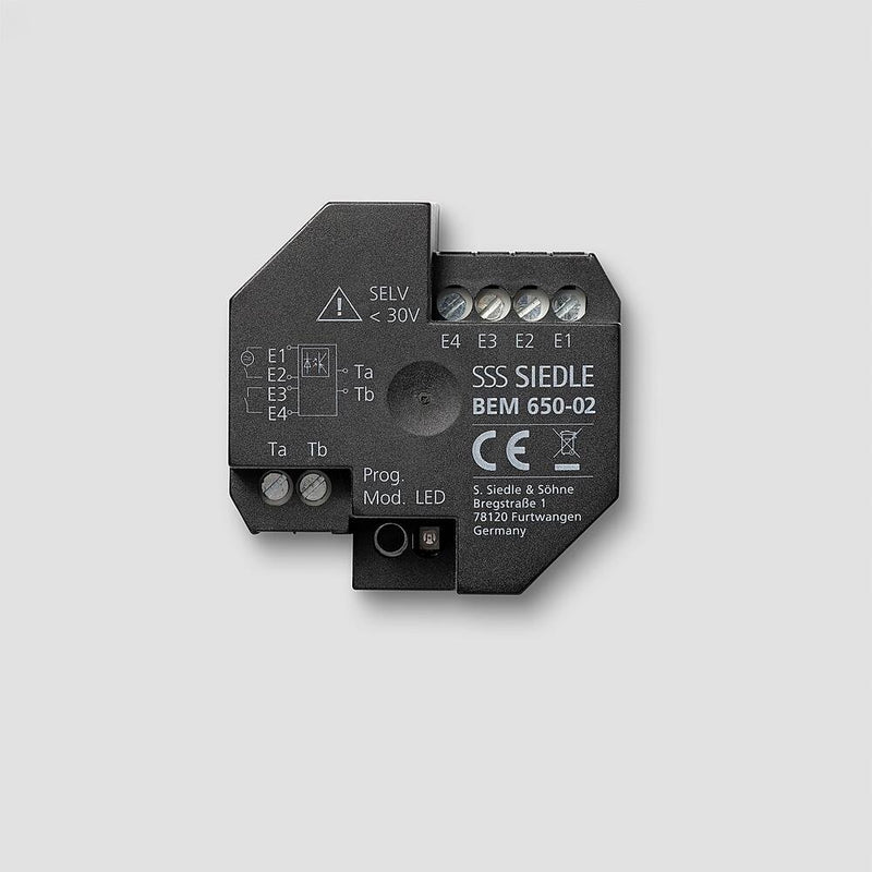 Siedle&Söhne - Zusatzgerät für Türkommunikation Bus-Eingangs-Modul BEM 650-02 Schwarz