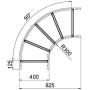 OBO Bettermann - Bogen für Kabelleiter Bogen LB 90 640 R3 A2 90 Grad