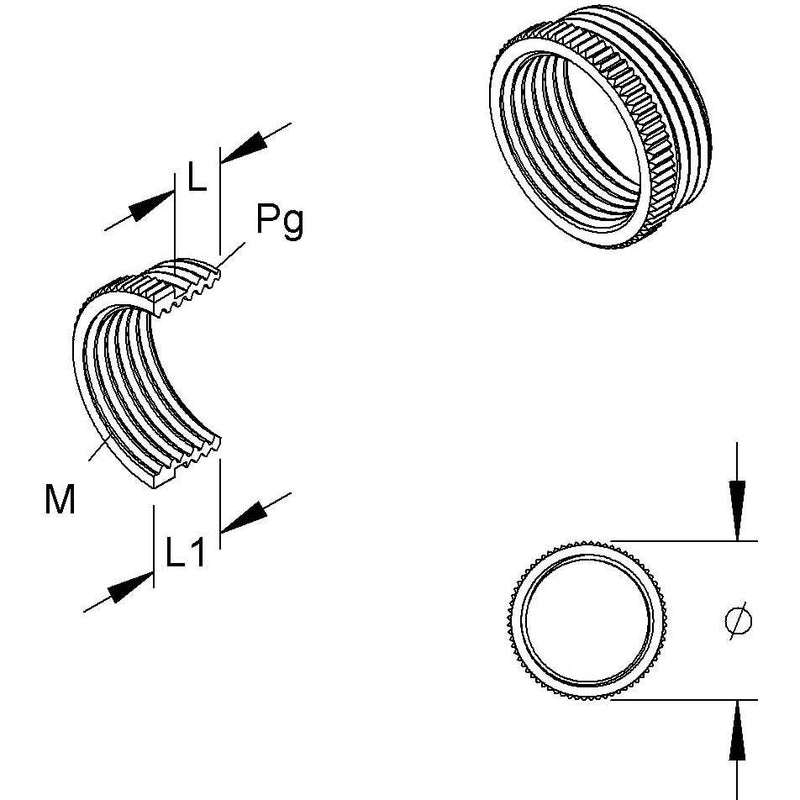 HKL - Erweiterungs-/Reduzierring Adapter 46P16M20