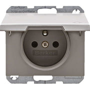 Berker - Steckdose Alu 6765777103 Schutzk./Klappdeckel
