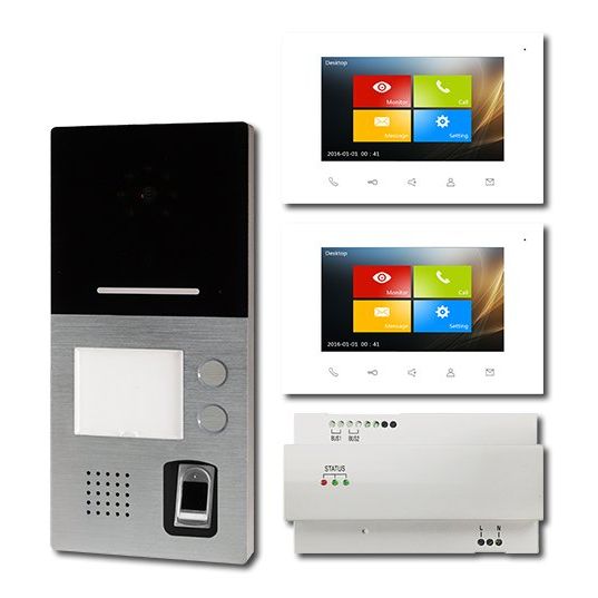 HHG - Türsprech-Set Set mit AS AP 2-Fam Villa AP Set 2 FP m. Fingerprint