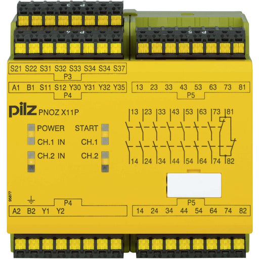 Pilz - Gerät zur Überwachung von sicherheitsgerichteten Stromkreisen Not-Aus-Schaltgerät PNOZ X11P C #787080 24AC24DC7n/o 1n/c2so