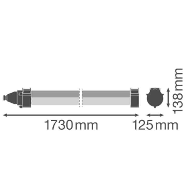 Ledvance - Decken-/Wandleuchte LED-Feuchtraumleuchte DPMAX1500S52W840VW69 840, IP69, 1,5m