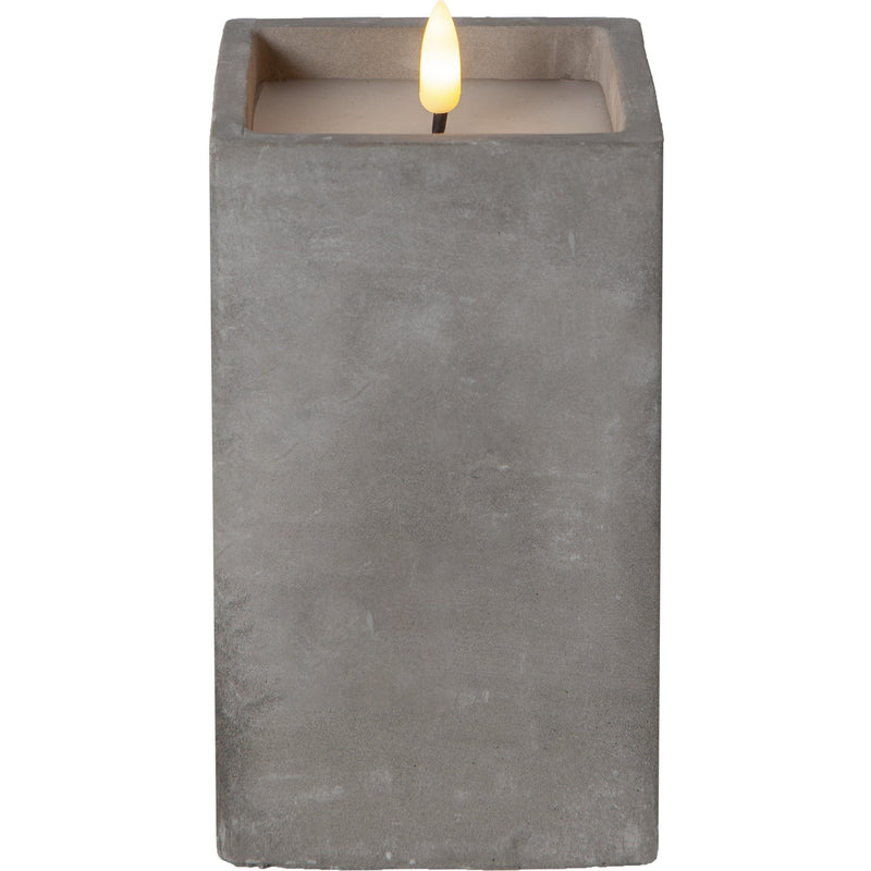 Star Trading - Festbeleuchtung LED-Wachskerze 061-39 flackernd, grau