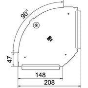 OBO Bettermann - Deckel Bogen für Kabeltragsystem Deckel für 90Grad-Bogen RBD 90 150 A2 B150mm, rostfrei