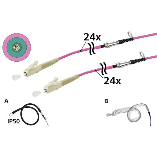 Metz Connect - System-Patchkabel LWL OpDAT VIK Universalkabel 152U247JJ5020G 24xOM4, LC-LC, 20 m
