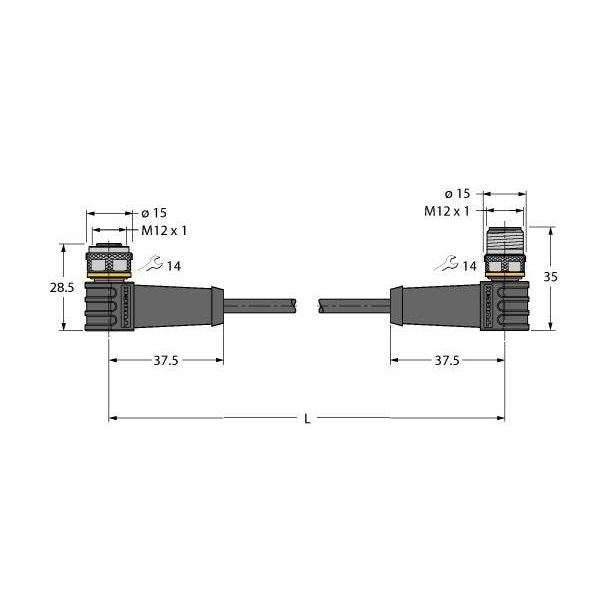 Turck - Konfektioniertes Sensor-Aktor-Kabel Aktuator- u. Sensorleitung WKS8T-1-WSS8T/TEL PVC