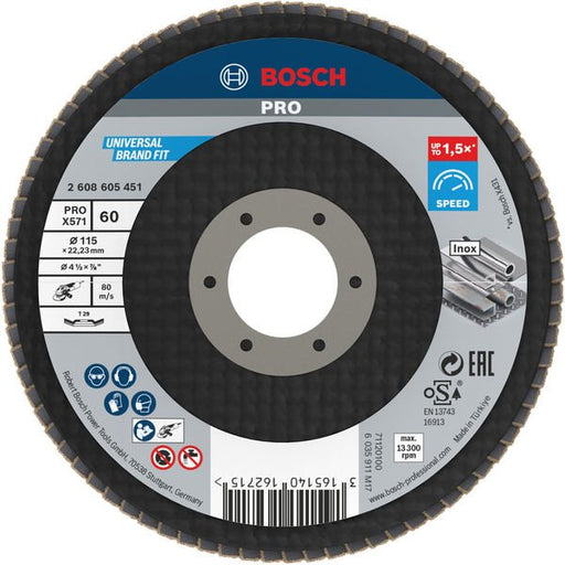 Bosch - Trenn-/Schleifscheibe PRO X571 2608605451 Fächerschleifscheibe