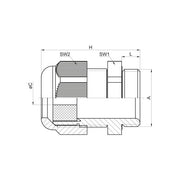 Jacob - Kabelverschraubung K345-1025-02 PERFECT schwarz − 50 Stück