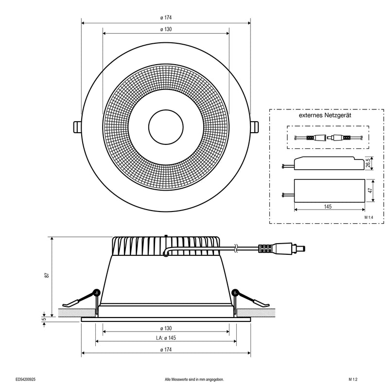 EVN Lichttechnik - Downlight/Strahler/Flutlicht LED-Downlight ED54200925 DALI
