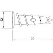 OBO Bettermann - Allzweckdübel Gipskarton-Dübel 910 GKDM 12x30 − 100 Stück