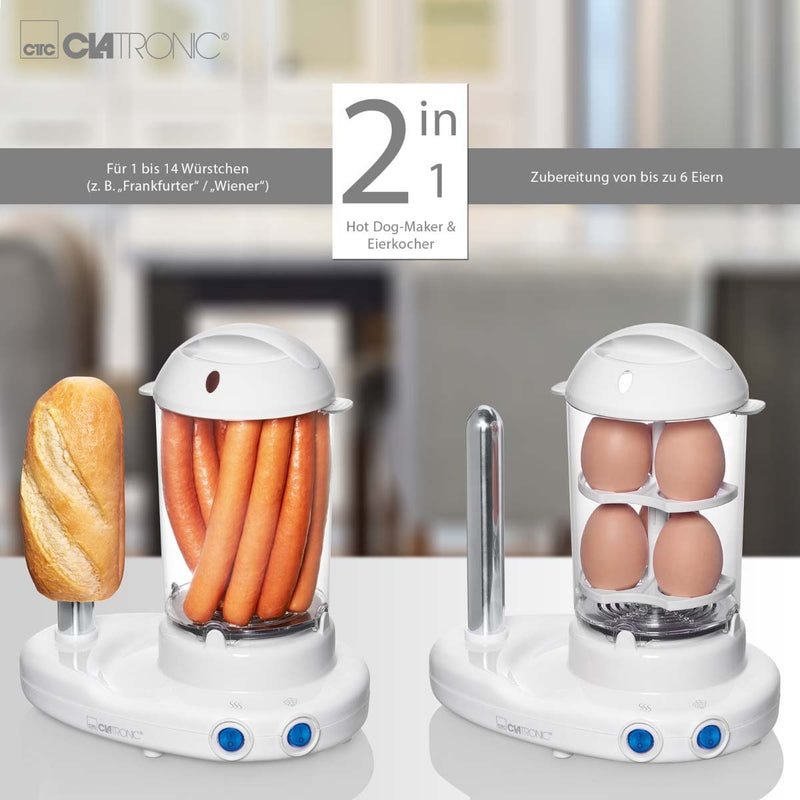CLATRONIC - Eierkocher Hot-Dog-Maker/Eierkocher CTC HDM 3420 EK N ws − 6 Stück