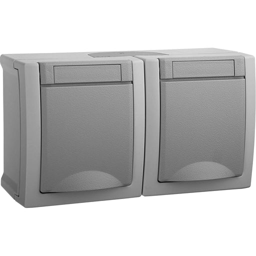 Panasonic - Steckdose 2-fach 90591088-DE waager. FR-AP IP54