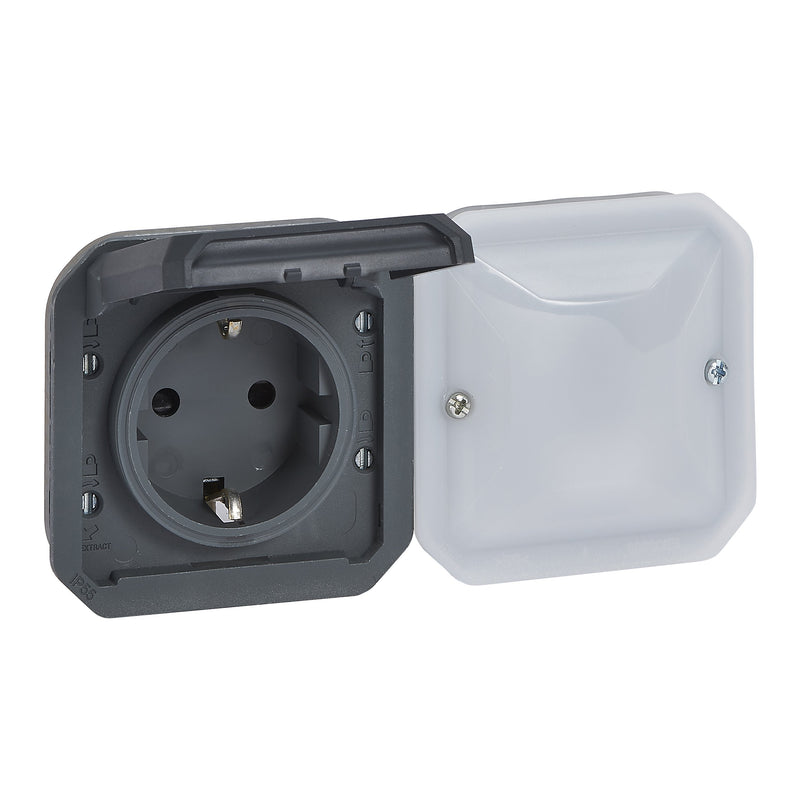 Legrand - Steckdose Schutzkontakt-Steckdose Legrand 069897L IP44, Anthrazit