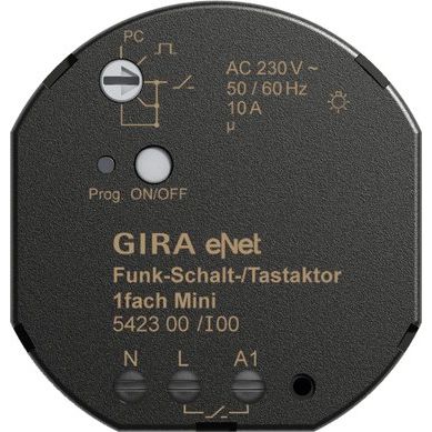 Gira - Bussystem-Schaltaktor Funk Schalt-/Tastaktor 542300 Mini 1fach