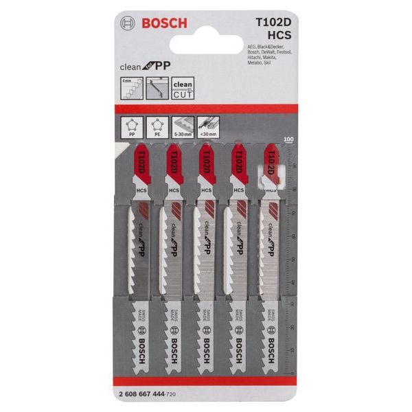 Bosch - Stichsägeblatt PRO Plastics PP clean 2608667444 T102D Stichsägeblatt