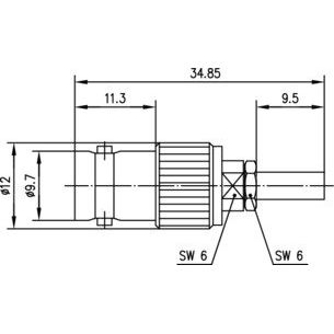 Telegärtner - Koax-Steckverbinder BNC-Kabelbuchse 100023544 75Ohm cr/cr − 5 Stück