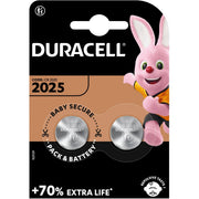 Hückmann - Batterie Knopfzelle Lithium 3V D2025-B2 (Bli.2) CR2025 Duracell