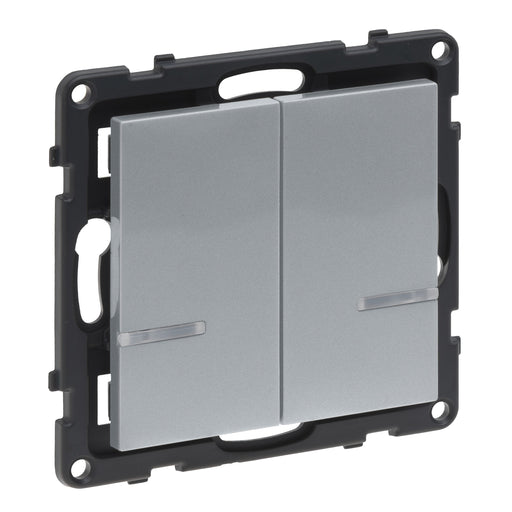 Legrand - Funksender Wandsender 2-Fach Legrand 765734 Aluminium