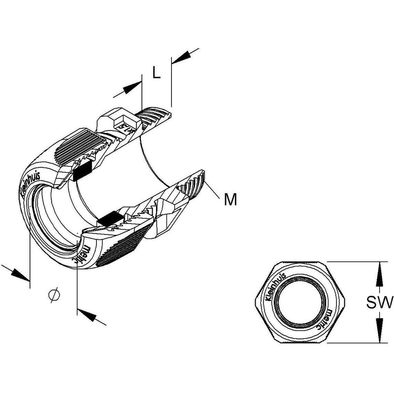HKL - Kabelverschraubung 350M25 gr,D=10-16mm