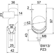 OBO Bettermann - Bügelschelle BS-RS1-M-52 FT 46-52mm − 100 Stück