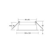 Brumberg Leuchten - Downlight/Strahler/Flutlicht Einbaumodul quadratisch 45003180 strukturschwarz