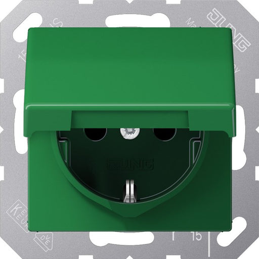Jung - Steckdose SCHUKO-Steckdose 16A 250V AS 1520 BFKL GN Klappdeckel