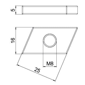 OBO Bettermann - Gleitmutter ACMSN M8 A4 M8, für Profilsch. − 100 Stück