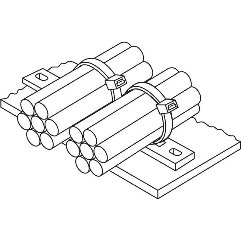 HellermannTyton - Befestigungssockel und -element für Kabelbinder Kabelleiste MP4M3-N66-NA − 100 Stück