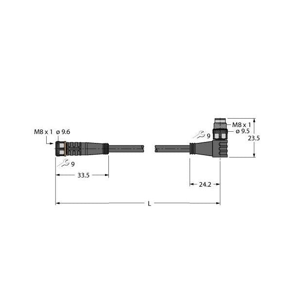 Turck - Konfektioniertes Sensor-Aktor-Kabel Aktuator- u. Sensorleitung PKG3M-1-PSW3M/TEL PVC