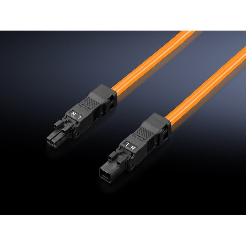 Rittal - Netzanschlussleitung Einspeisung 2-polig SZ 2500.450 (VE5) orange, mit Stecker