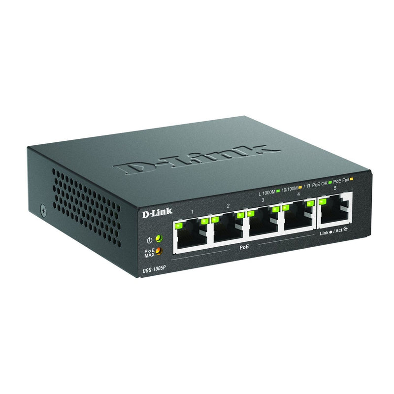 DLink - Netzwerk Switch Gigabit PoE+ Switch DGS-1005P/E 5-Port Desktop