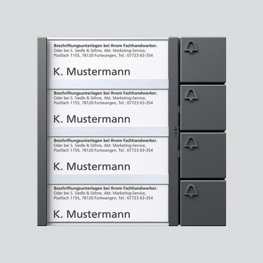 Siedle&Söhne - Funktionsmodul für Türkommunikation Tasten-Modul TM 612-4 DG dgr/gli