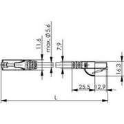 Telegärtner - Patchkabel Kupfer Patchkabel U/UTP C.6 2,0m 100008317 gr, MP8 250,LSZH,1:1