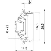 OBO Bettermann - Kabeleinsteckstutzen Einsteckdichtung EDS M25 LGR für 3mm Wandstärke − 100 Stück