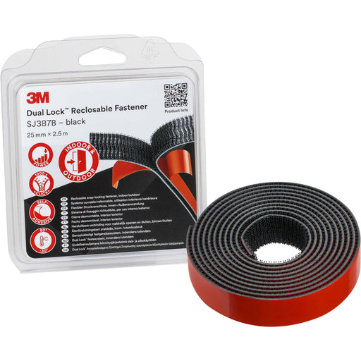 3M - Klettband Druckverschluss SJ3870/IPS 25mmx2,5m, 6,1mm − 4 Stück