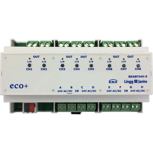 Lingg&Janke - Bussystem-Kombi I/O Gerät KNX Binär Ein/Ausgang eco+ BEA8F24H-E 8-fach 24V AC/DC