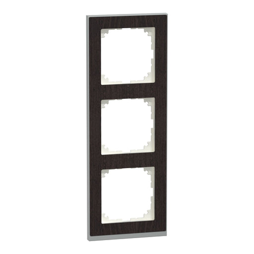 Merten - Abdeckrahmen Decor-Rahmen 3-fach MEG4030-3671 Wenge/aluminium