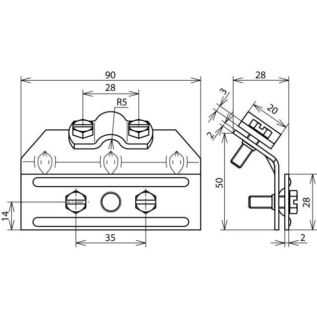 DEHN - Anschlussklemme für Blitzschutz Schneefanggitterklemme 343 000 St/tZn 3-13mm