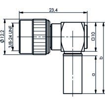Telegärtner - Koax-Steckverbinder MiniUHF-Kabelwinkelstecker 100024355 cr, G1(RG58C/U) − 5 Stück