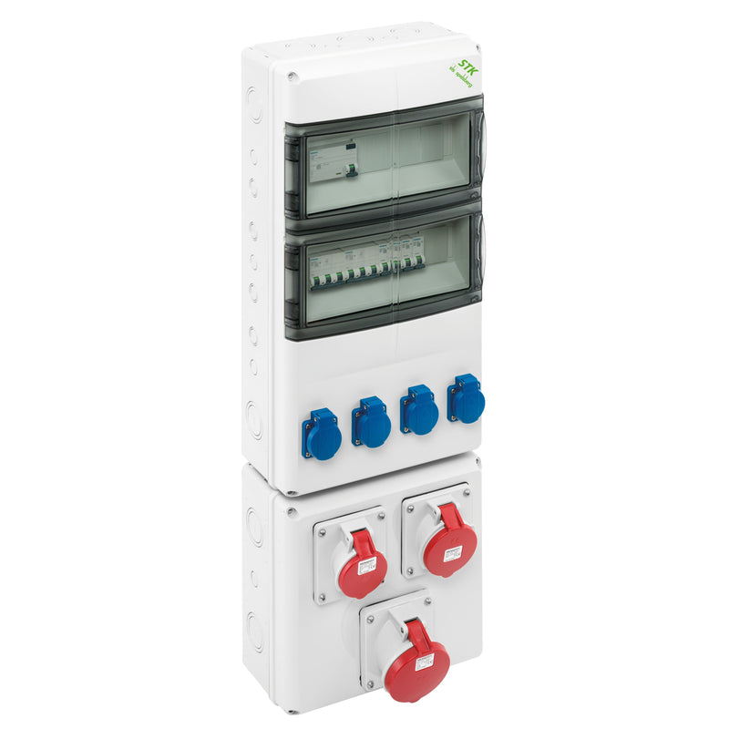 Spelsberg - CEE-Steckdosen-Kombination (IEC 60309) Steckdosenkombination, gra STK 2834-K163263 gr., IP44, 28TE